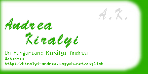 andrea kiralyi business card