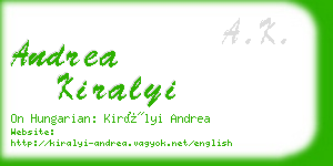 andrea kiralyi business card